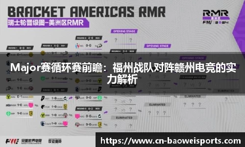 Major赛循环赛前瞻：福州战队对阵赣州电竞的实力解析